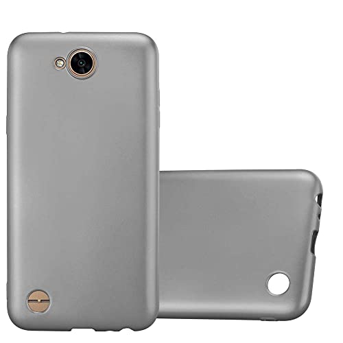 Cadorabo Hülle kompatibel mit LG X Power 2 Schutzhülle TPU Silikon Case Metallic Design Slim Kratzfest Weiche Gummi mit Rundumschutz Case Hülle für LG X Power 2 in Grau von Cadorabo