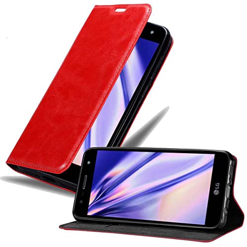 Cadorabo Hülle kompatibel mit LG X Power 3 aus Premium Kunst Leder Flip Klappbare Stoßfeste Magnetische [Standfunktion] [Kartenfächern] Cover Hülle für LG X Power 3 Tasche in Rot von Cadorabo