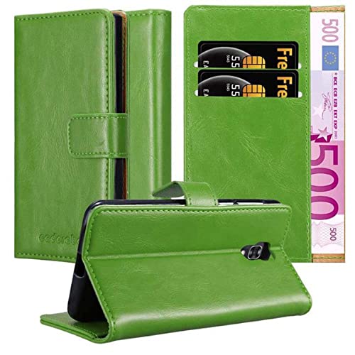 Cadorabo Hülle kompatibel mit LG X Screen aus Premium Kunst Leder Flip Klappbare Stoßfeste Magnetische [Standfunktion] [Kartenfächern] Cover Hülle für LG X Screen Tasche in Grün von Cadorabo