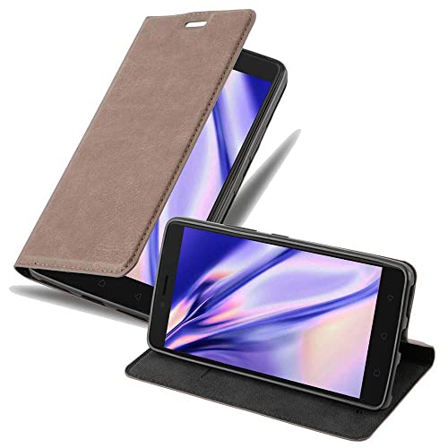Cadorabo Hülle kompatibel mit Lenovo K6 Note aus Premium Kunst Leder Flip Klappbare Stoßfeste Magnetische [Standfunktion] [Kartenfächern] Cover Hülle für Lenovo K6 Note Tasche in Braun von Cadorabo