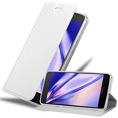 Cadorabo Hülle kompatibel mit Lenovo P2 aus Premium Kunst Leder Flip Klappbare Stoßfeste Magnetische [Standfunktion] [Kartenfächern] Cover Hülle für Lenovo P2 Tasche in Silber von Cadorabo