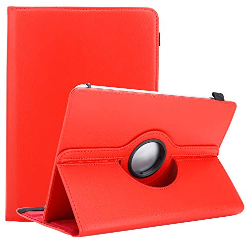 Cadorabo Hülle kompatibel mit Medion LifeTab X10301 Tablethülle 360 Design aus Premium Kunst Leder Flip Klappbare Stoßfeste Magnetische Cover Hülle für Medion LifeTab X10301 Tasche in Rot von Cadorabo