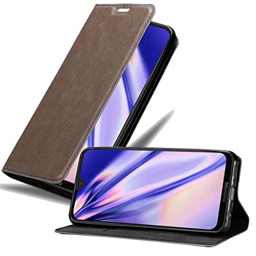 Cadorabo Hülle kompatibel mit Motorola MOTO G7 / G7 PLUS aus Kunst Leder Flip Klappbare Stoßfeste Magnetische [Standfunktion] [Kartenfächern] Cover Hülle für Motorola MOTO G7 / G7 PLUS Tasche in Braun von Cadorabo