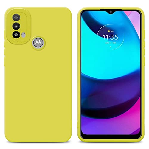 Cadorabo Hülle kompatibel mit Motorola Moto E20 Schutzhülle TPU Silikon Case Liquid Design mit Kameraschutz Slim Kratzfest Weiche Gummi mit Rundumschutz Case Hülle für Motorola Moto E20 in Gelb von Cadorabo