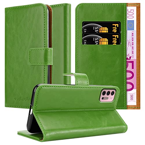 Cadorabo Hülle kompatibel mit Motorola Moto G10 / G30 aus Kunst Leder Flip Klappbare Stoßfeste Magnetische [Standfunktion] [Kartenfächern] Cover Hülle für Motorola Moto G10 / G30 Tasche in Grün von Cadorabo