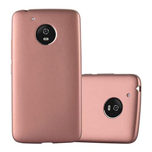 Cadorabo Hülle kompatibel mit Motorola Moto G5 Schutzhülle TPU Silikon Case Metallic Design Slim Kratzfest Weiche Gummi mit Rundumschutz Case Hülle für Motorola Moto G5 in Rosa von Cadorabo