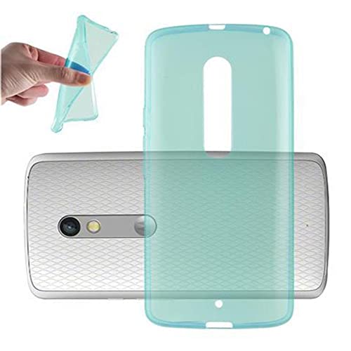 Cadorabo Hülle kompatibel mit Motorola Moto X Play Hülle Silikon Handyhülle für Moto X Play Case aus [Nie vergilben Technologie], Kratzfeste Schutzhülle für Motorola Moto X Play - TRANSPARENT BLAU von Cadorabo