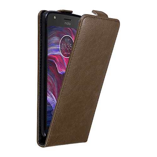 Cadorabo Hülle kompatibel mit Motorola Moto X4 Flip Design aus Premium Kunst Leder Flip Klappbare Stoßfeste Magnetische Cover Hülle für Motorola Moto X4 Tasche in Braun von Cadorabo