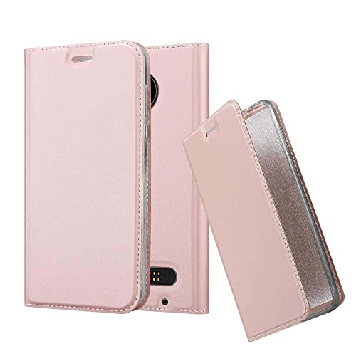 Cadorabo Hülle kompatibel mit Motorola Moto Z2 Play / Z2 Force aus Kunst Leder Flip Klappbare Magnetische [Kartenfächern] Cover Hülle für Motorola Moto Z2 Play / Z2 Force Tasche in Rosa von Cadorabo