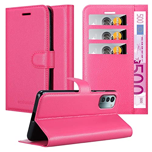 Cadorabo Hülle kompatibel mit Nokia G11 / G21 Handyhülle aus Premium Kunst Leder Flip Klappbare Stoßfeste Magnetische [Standfunktion] [Kartenfächern] Cover Hülle für Nokia G11 / G21 Tasche in Pink von Cadorabo