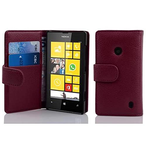 Cadorabo Hülle kompatibel mit Nokia Lumia 520/521 in Bordeaux LILA - Schutzhülle aus Strukturiertem Kunstleder und Kartenfach von Cadorabo