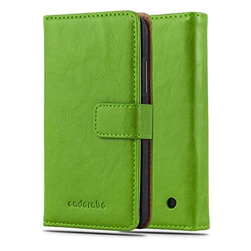 Cadorabo Hülle kompatibel mit Nokia Lumia 640 aus Premium Kunst Leder Flip Klappbare Stoßfeste Magnetische [Standfunktion] [Kartenfächern] Cover Hülle für Nokia Lumia 640 Tasche in Grün von Cadorabo