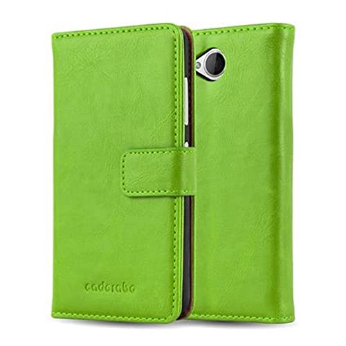 Cadorabo Hülle kompatibel mit Nokia Lumia 650 aus Premium Kunst Leder Flip Klappbare Stoßfeste Magnetische [Standfunktion] [Kartenfächern] Cover Hülle für Nokia Lumia 650 Tasche in Grün von Cadorabo
