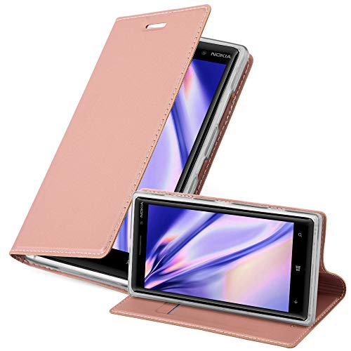 Cadorabo Hülle kompatibel mit Nokia Lumia 830 aus Premium Kunst Leder Flip Klappbare Stoßfeste Magnetische [Standfunktion] [Kartenfächern] Cover Hülle für Nokia Lumia 830 Tasche in Rosa von Cadorabo