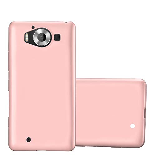 Cadorabo Hülle kompatibel mit Nokia Lumia 950 Schutzhülle TPU Silikon Case Metallic Design Slim Kratzfest Weiche Gummi mit Rundumschutz Case Hülle für Nokia Lumia 950 in Rosa von Cadorabo