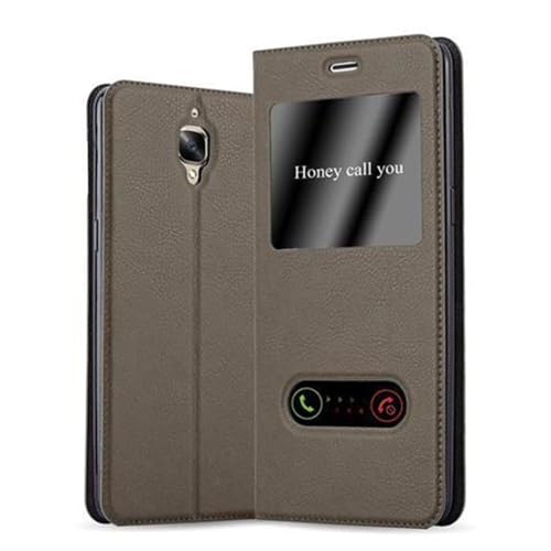 Cadorabo Hülle kompatibel mit OnePlus 3 / 3T in Stein BRAUN - Schutzhülle mit Magnetverschluss, Standfunktion und 2 Sichtfenstern Cadorabo Hülle kompatibel mit OnePlus 3 / 3T in Stein BRAUN - Schutzhülle mit Magnetverschluss, Standfunktion und 2 Sichtfenstern von Cadorabo