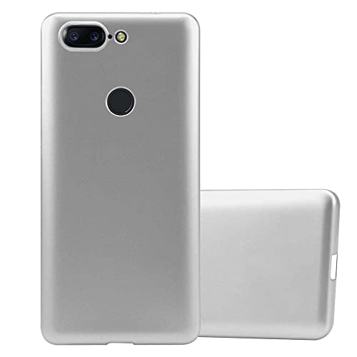 Cadorabo Hülle kompatibel mit OnePlus 5T Schutzhülle TPU Silikon Case Metallic Design Slim Kratzfest Weiche Gummi mit Rundumschutz Case Hülle für OnePlus 5T in Silber von Cadorabo