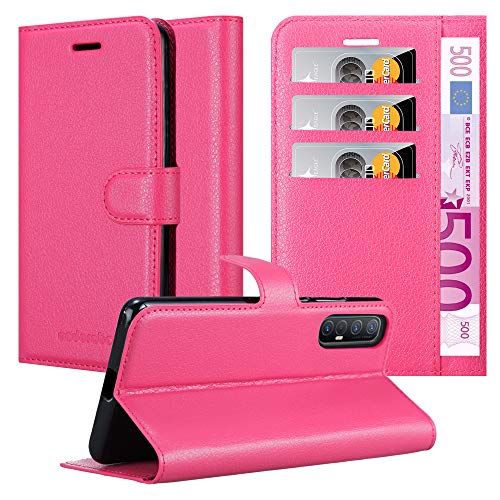 Cadorabo Hülle kompatibel mit Oppo FIND X2 NEO Handyhülle aus Premium Kunst Leder Flip Klappbare Stoßfeste Magnetische [Standfunktion] [Kartenfächern] Cover Hülle für Oppo FIND X2 NEO Tasche in Pink von Cadorabo