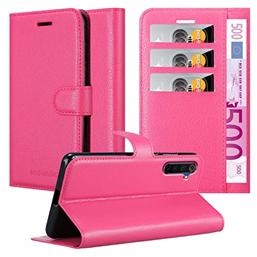 Cadorabo Hülle kompatibel mit Realme 6 PRO Handyhülle aus Premium Kunst Leder Flip Klappbare Stoßfeste Magnetische [Standfunktion] [Kartenfächern] Cover Hülle für Realme 6 PRO Tasche in Pink von Cadorabo