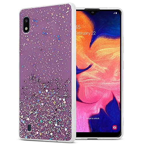 Cadorabo Hülle kompatibel mit Samsung Galaxy A10 / M10 Rundumschutz TPU Silikon Case Mädchen Glitzer Strass Design Slim Kratzfest Weiche Gummi Bling Schutzhülle für Samsung Galaxy A10 / M10 in Lila von Cadorabo