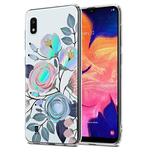 Cadorabo Hülle kompatibel mit Samsung Galaxy A10 / M10 Schutzhülle TPU Silikon Case Blumen Design Slim Kratzfest Weiche Gummi mit Rundumschutz Case Hülle für Galaxy A10 / M10 in Weiß von Cadorabo