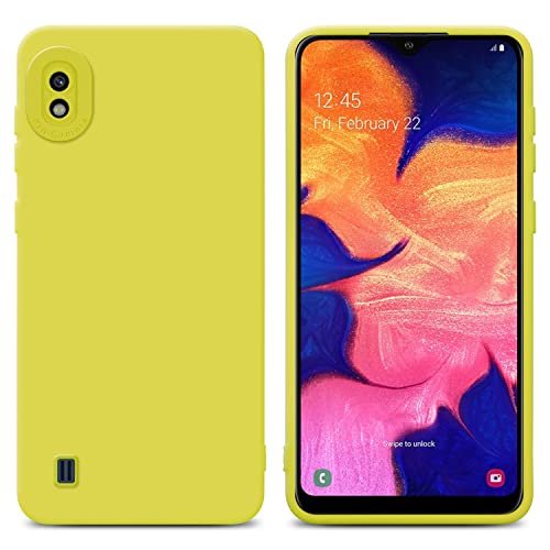 Cadorabo Hülle kompatibel mit Samsung Galaxy A10 Schutzhülle TPU Silikon Case Liquid Design mit Kameraschutz Slim Kratzfest Weiche Gummi mit Rundumschutz Case Hülle für Galaxy A10 in Gelb von Cadorabo