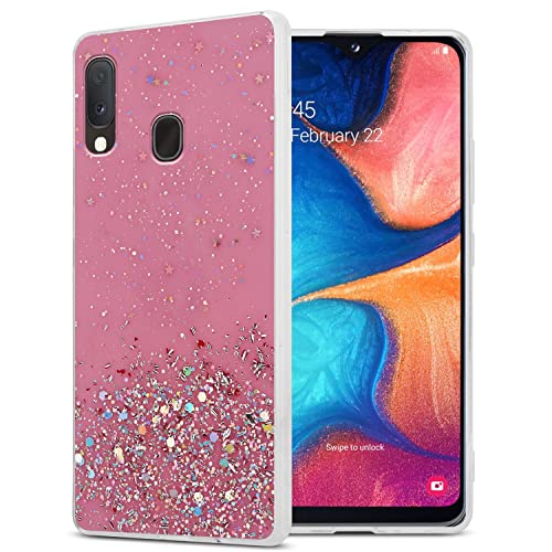 Cadorabo Hülle kompatibel mit Samsung Galaxy A10e/A20e Rundumschutz TPU Silikon Case Mädchen Glitzer Strass Design Slim Kratzfest Weiche Gummi Bling Schutzhülle für Samsung Galaxy A10e/A20e in Rosa von Cadorabo