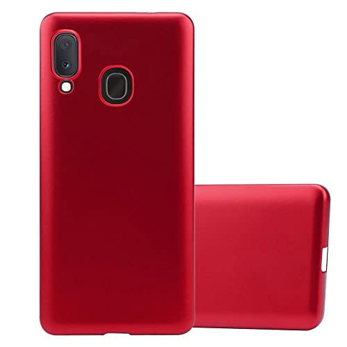 Cadorabo Hülle kompatibel mit Samsung Galaxy A10e / A20e Schutzhülle TPU Silikon Case Metallic Design Slim Kratzfest Weiche Gummi mit Rundumschutz Case Hülle für Galaxy A10e / A20e in Rot von Cadorabo
