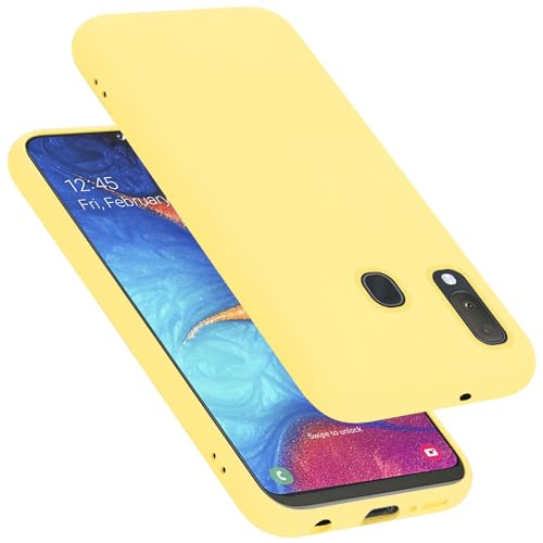 Cadorabo Hülle kompatibel mit Samsung Galaxy A10e A20e Schutzhülle TPU Silikon Case Liquid Design Slim Kratzfest Liquidsilikon Microfaser mit Rundumschutz Case Hülle für Galaxy A10e A20e in Gelb von Cadorabo