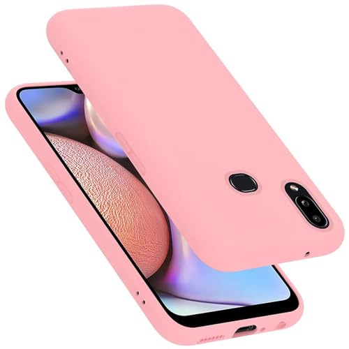 Cadorabo Hülle kompatibel mit Samsung Galaxy A10s / M01s Hülle Silikon Handyhülle für Galaxy A10s / M01s Case aus flüssigem Silikon- Kratzfeste und stoßfeste dünne TPU Schutzhülle - Liquid PINK von Cadorabo