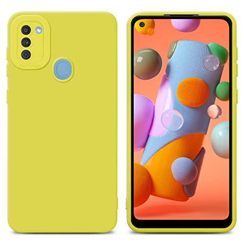 Cadorabo Hülle kompatibel mit Samsung Galaxy A11 / M11 Schutzhülle TPU Silikon Case Liquid Design mit Kameraschutz Slim Kratzfest Weiche Gummi mit Rundumschutz Case Hülle für Galaxy A11 / M11 in Gelb von Cadorabo