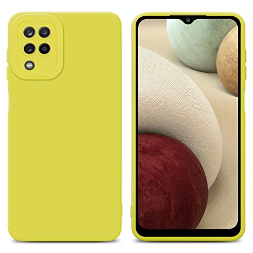 Cadorabo Hülle kompatibel mit Samsung Galaxy A12 / M12 Schutzhülle TPU Silikon Case Liquid Design mit Kameraschutz Slim Kratzfest Weiche Gummi mit Rundumschutz Case Hülle für Galaxy A12 / M12 in Gelb von Cadorabo