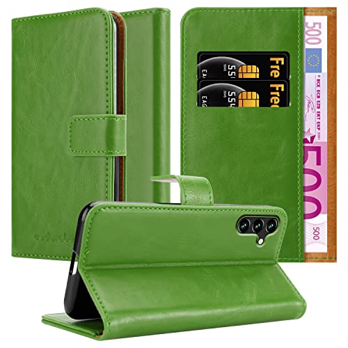 Cadorabo Hülle kompatibel mit Samsung Galaxy A13 5G aus Premium Kunst Leder Flip Klappbare Stoßfeste Magnetische [Standfunktion] [Kartenfächern] Cover Hülle für Galaxy A13 5G Tasche in Grün von Cadorabo