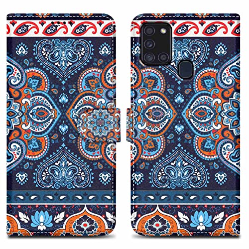 Cadorabo Hülle kompatibel mit Samsung Galaxy A21s - Design Blaues Mandala No. 1 - Schutzhülle mit Magnetverschluss, Standfunktion und Kartenfach Cadorabo Hülle kompatibel mit Samsung Galaxy A21s - Design Blaues Mandala No. 1 - Schutzhülle mit Magnetverschluss, Standfunktion und Kartenfach von Cadorabo