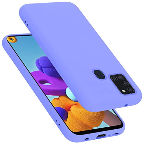 Cadorabo Hülle kompatibel mit Samsung Galaxy A21s Schutzhülle TPU Silikon Case Liquid Design Slim Kratzfest Liquidsilikon Microfaser mit Rundumschutz Case Hülle für Galaxy A21s in Lila von Cadorabo