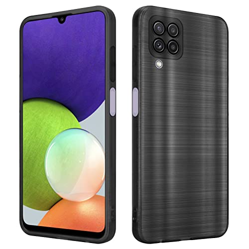 Cadorabo Hülle kompatibel mit Samsung Galaxy A22 4G Schutzhülle TPU Silikon Case Brushed Design mit Kameraschutz Slim Kratzfest Weiche Gummi mit Rundumschutz Case Hülle für Galaxy A22 4G in Schwarz von Cadorabo