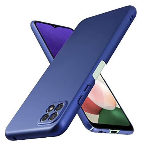 Cadorabo Hülle kompatibel mit Samsung Galaxy A22 5G Schutzhülle TPU Silikon Case Metallic Design Anti Rutsch Slim Kratzfest Stabiles Hardcase mit Rundumschutz Case Hülle für Galaxy A22 5G in Blau von Cadorabo