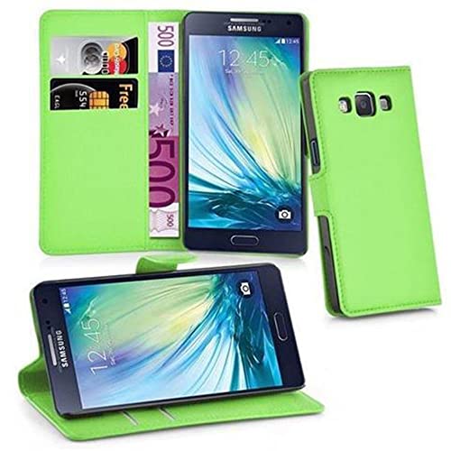 Cadorabo Hülle kompatibel mit Samsung Galaxy A3 2015 Handyhülle aus Kunst Leder Flip Klappbare Stoßfeste Magnetische [Standfunktion] [Kartenfächern] Cover Hülle für Galaxy A3 2015 Tasche in Grün von Cadorabo