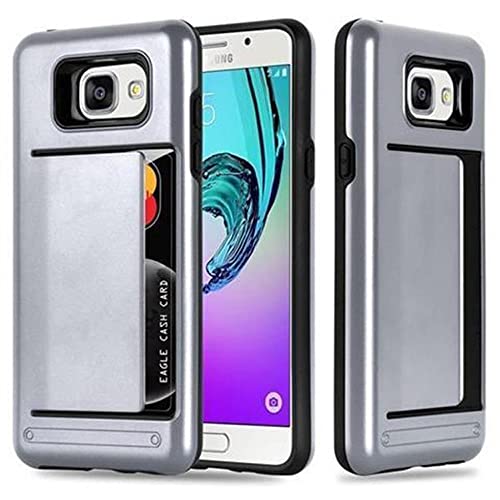 Cadorabo Hülle kompatibel mit Samsung Galaxy A3 2016 Schutzhülle TPU Silikon Case Outdoor Hybrid Design Anti Rutsch Slim Kratzfest Weiche Gummi mit Rundumschutz Case Hülle für Galaxy A3 2016 in Silber von Cadorabo