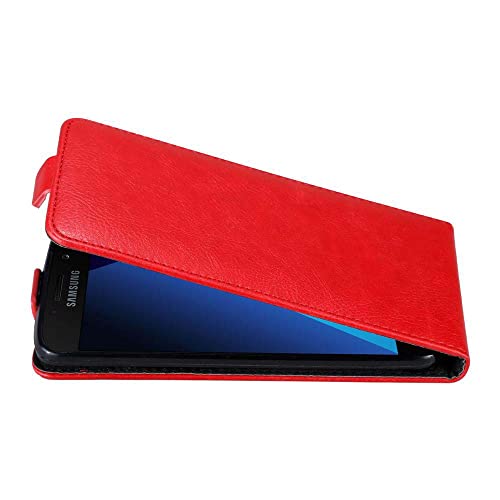 Cadorabo Hülle kompatibel mit Samsung Galaxy A3 2017 Flip Design aus Premium Kunst Leder Flip Klappbare Stoßfeste Magnetische Cover Hülle für Galaxy A3 2017 Tasche in Rot von Cadorabo