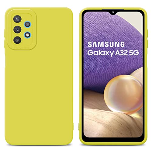 Cadorabo Hülle kompatibel mit Samsung Galaxy A32 5G Schutzhülle TPU Silikon Case Liquid Design mit Kameraschutz Slim Kratzfest Weiche Gummi mit Rundumschutz Case Hülle für Galaxy A32 5G in Gelb von Cadorabo