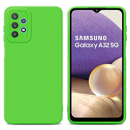 Cadorabo Hülle kompatibel mit Samsung Galaxy A32 5G Schutzhülle TPU Silikon Case Liquid Design mit Kameraschutz Slim Kratzfest Weiche Gummi mit Rundumschutz Case Hülle für Galaxy A32 5G in Grün von Cadorabo