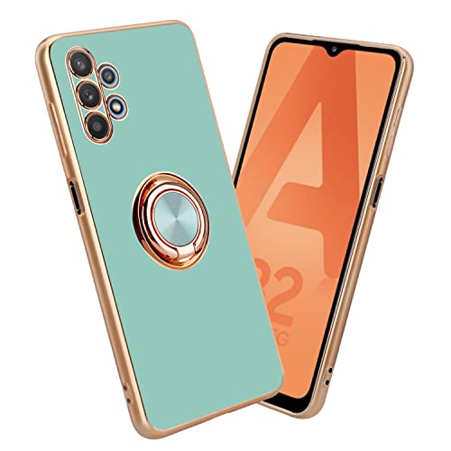 Cadorabo Hülle kompatibel mit Samsung Galaxy A32 5G Schutzhülle TPU Silikon Case mit Ring Design mit Kameraschutz Slim Kratzfest Weiche Gummi mit Rundumschutz Case Hülle für Galaxy A32 5G in Türkis von Cadorabo
