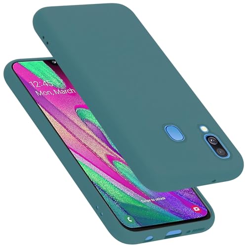 Cadorabo Hülle kompatibel mit Samsung Galaxy A40 Schutzhülle TPU Silikon Case Liquid Design Slim Kratzfest Liquidsilikon Microfaser mit Rundumschutz Case Hülle für Galaxy A40 in Grün von Cadorabo