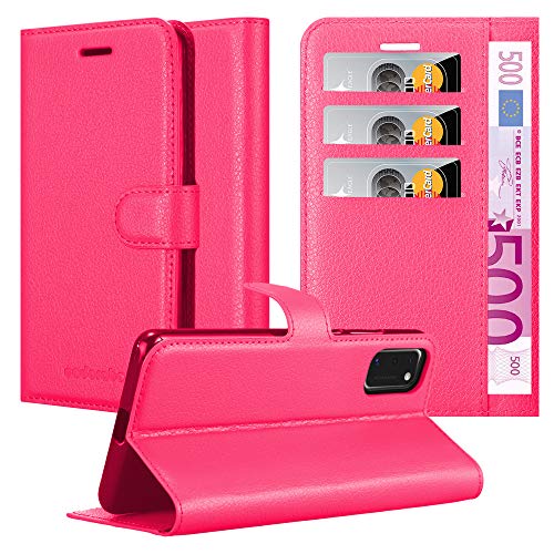 Cadorabo Hülle kompatibel mit Samsung Galaxy A41 Handyhülle aus Premium Kunst Leder Flip Klappbare Stoßfeste Magnetische [Standfunktion] [Kartenfächern] Cover Hülle für Galaxy A41 Tasche in Pink von Cadorabo