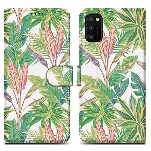 Cadorabo Hülle kompatibel mit Samsung Galaxy A41 Handyhülle ausim Muster Design Premium Kunst Leder Flip Klappbare Stoßfeste Magnetische [Standfunktion] Case Hülle für Galaxy A41 in Grün von Cadorabo