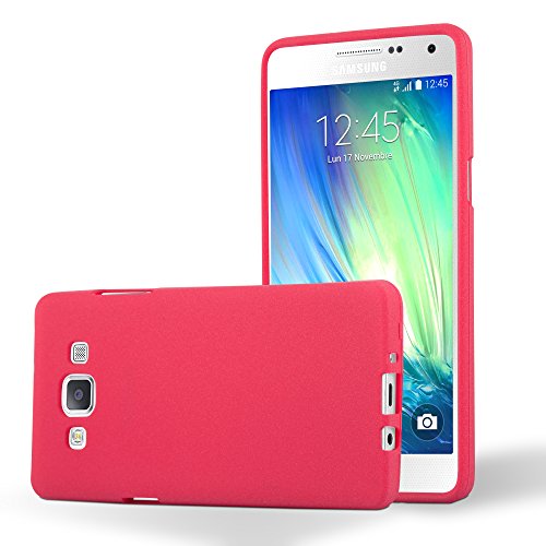 Cadorabo Hülle kompatibel mit Samsung Galaxy A5 2015 Schutzhülle TPU Silikon Case Frost Design Slim Kratzfest Weiche Gummi mit Rundumschutz Case Hülle für Galaxy A5 2015 in Rot von Cadorabo