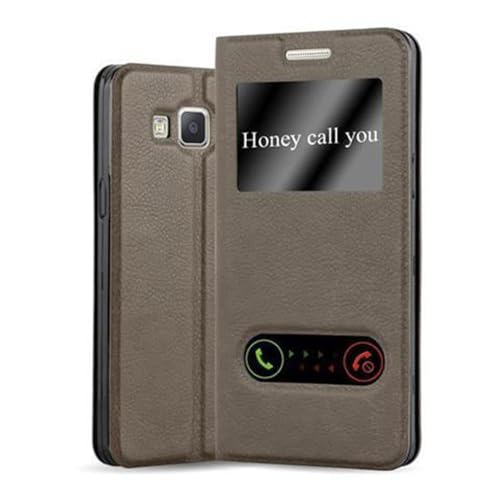 Cadorabo Hülle kompatibel mit Samsung Galaxy A5 2015 in Stein BRAUN - Schutzhülle mit Magnetverschluss, Standfunktion und 2 Sichtfenstern Cadorabo Hülle kompatibel mit Samsung Galaxy A5 2015 in Stein BRAUN - Schutzhülle mit Magnetverschluss, Standfunktion und 2 Sichtfenstern von Cadorabo