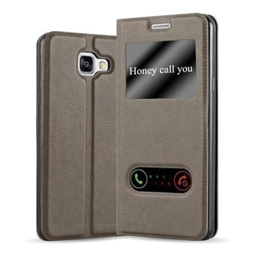 Cadorabo Hülle kompatibel mit Samsung Galaxy A5 2016 in Stein BRAUN - Schutzhülle mit Magnetverschluss, Standfunktion und 2 Sichtfenstern Cadorabo Hülle kompatibel mit Samsung Galaxy A5 2016 in Stein BRAUN - Schutzhülle mit Magnetverschluss, Standfunktion und 2 Sichtfenstern von Cadorabo