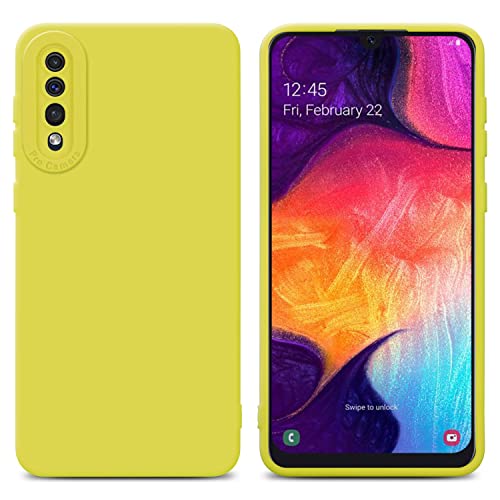 Cadorabo Hülle kompatibel mit Samsung Galaxy A50 4G A50s A30s Schutzhülle TPU Silikon Case Liquid Design mit Kameraschutz Slim Kratzfest Gummi Case Hülle für Galaxy A50 4G A50s A30s in Gelb von Cadorabo